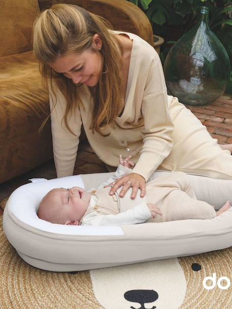 Réducteur de lit évolutif Doomoo Cocoon beige imprimé+gris 11 - vertbaudet enfant 