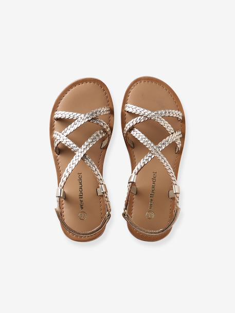 Sandales fille cuir scratchées or 4 - vertbaudet enfant 