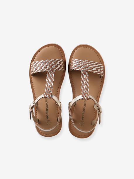 Sandales cuir fille Light gold+marron+marron imprimé 18 - vertbaudet enfant 
