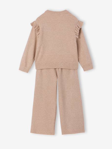 Ensemble pantalon large fille beige chiné 4 - vertbaudet enfant 