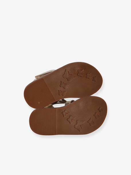 Sandales fermée cuir or 6 - vertbaudet enfant 