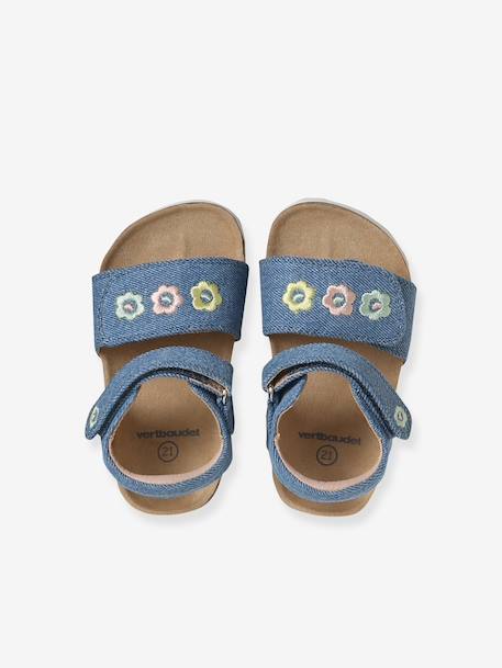 Sandales bébé textile à scratchs bleu jean 4 - vertbaudet enfant 