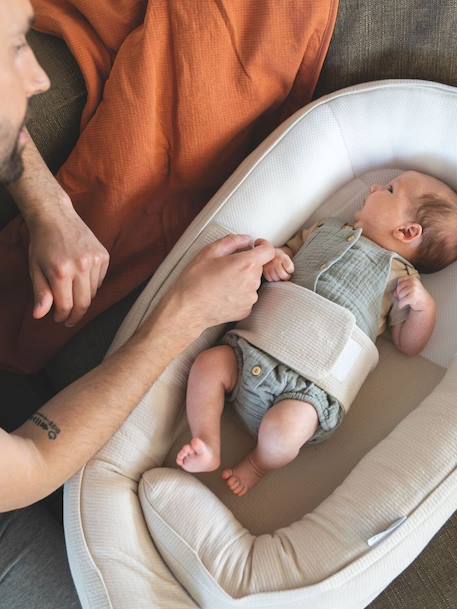Réducteur de lit évolutif Doomoo Cocoon beige imprimé+gris 9 - vertbaudet enfant 