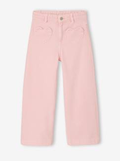 -Pantalon large fille poches cœur