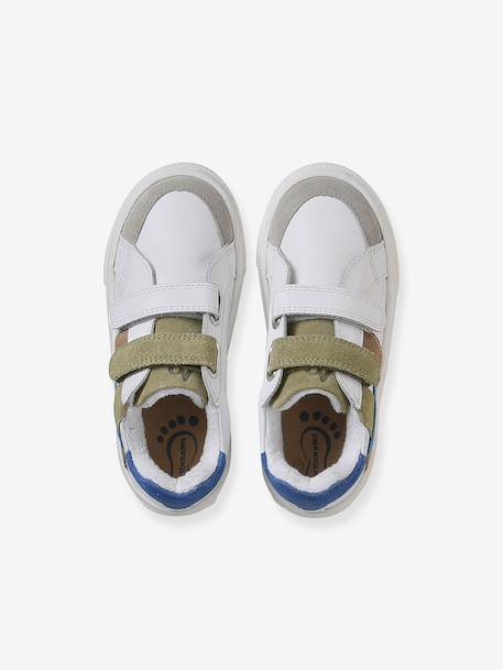 Baskets enfant garçon cuir à scratchs écru+lot blanc+lot bleu 10 - vertbaudet enfant 