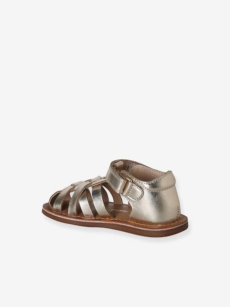 Sandales fermée cuir or 4 - vertbaudet enfant 