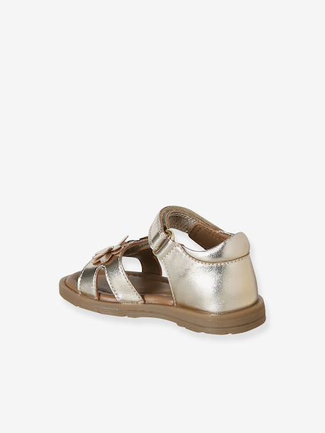 Sandales bébé cuir scratchées or 3 - vertbaudet enfant 