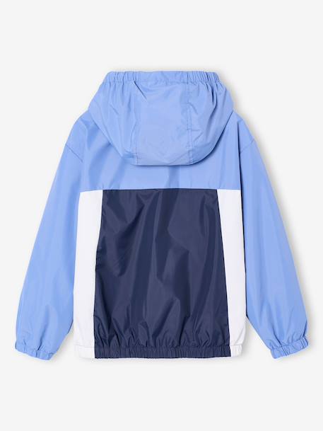 Blouson garçon coupe-vent colorblock bleu moyen+kaki+vert d'eau 2 - vertbaudet enfant 