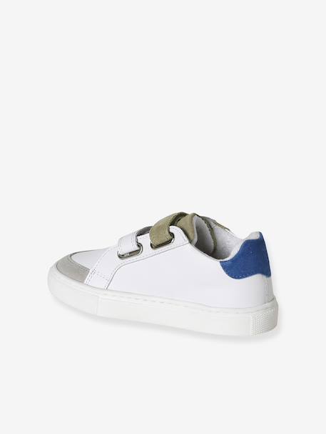 Baskets enfant garçon cuir à scratchs écru+lot blanc+lot bleu 9 - vertbaudet enfant 
