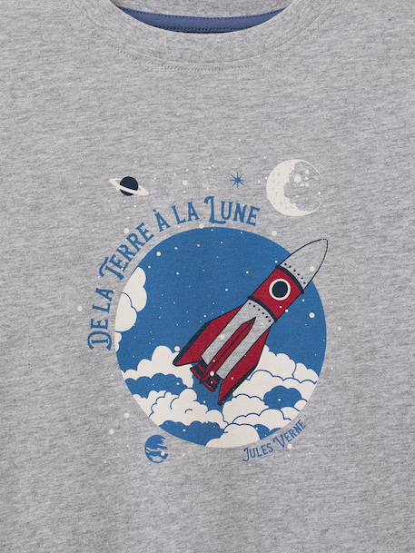T-shirt enfant collection jules verne - coton biologique Gris chine 3 - vertbaudet enfant 