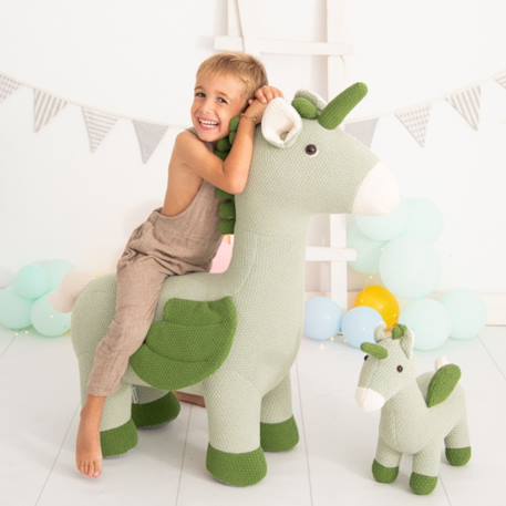 Lot 2 peluches licornes ailées coton Light and dark green 2 - vertbaudet enfant 
