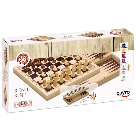 Échecs, dames et backgammon Beige 1 - vertbaudet enfant 