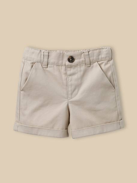 Short chino bébé Beige clair+Marron glace 1 - vertbaudet enfant 