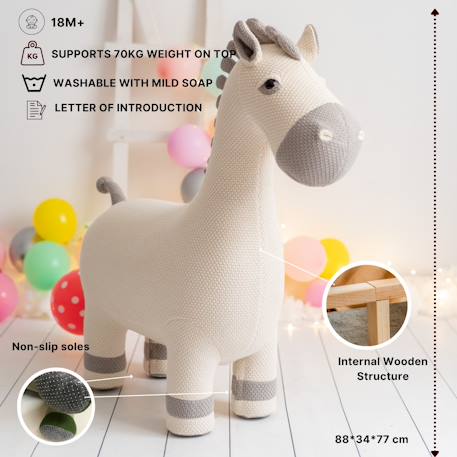 Lot 2 peluches juments coton White and grey 5 - vertbaudet enfant 