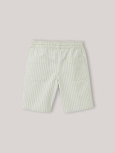 Bermuda en oxford garçon Rayure verte 2 - vertbaudet enfant 