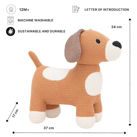 Peluche chien mini en coton Brown 6 - vertbaudet enfant 