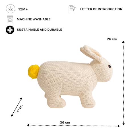 Peluche lapin mini en coton White 5 - vertbaudet enfant 
