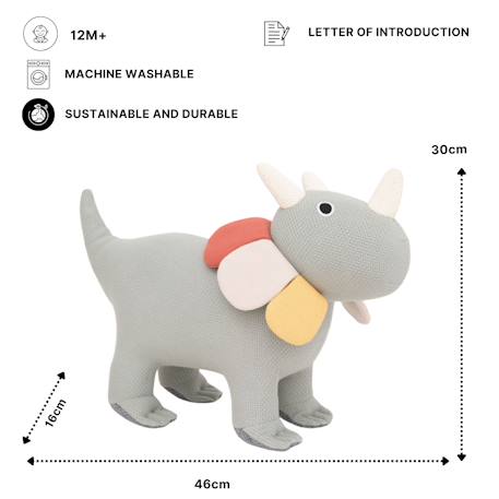 Lot 2 peluches tricératops coton Grey 6 - vertbaudet enfant 