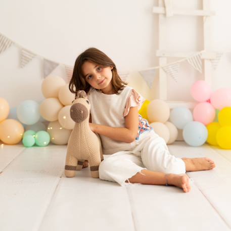 Peluche cheval mini en coton Dark and light brown 6 - vertbaudet enfant 