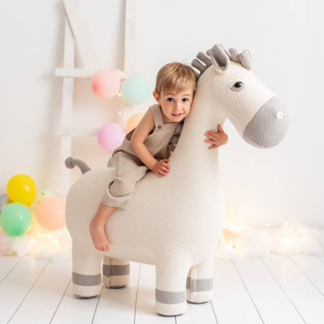 Lot 2 peluches juments coton White and grey 2 - vertbaudet enfant 