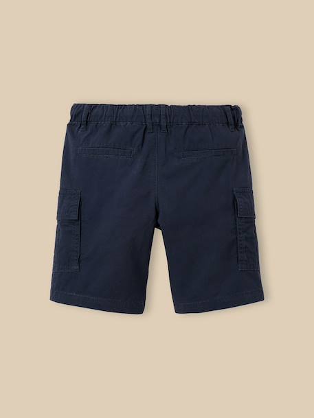 Bermuda battle garçon Beige+Bleu fonce uni 7 - vertbaudet enfant 