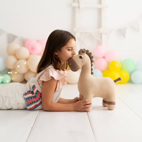 Peluche cheval mini en coton Dark and light brown 2 - vertbaudet enfant 