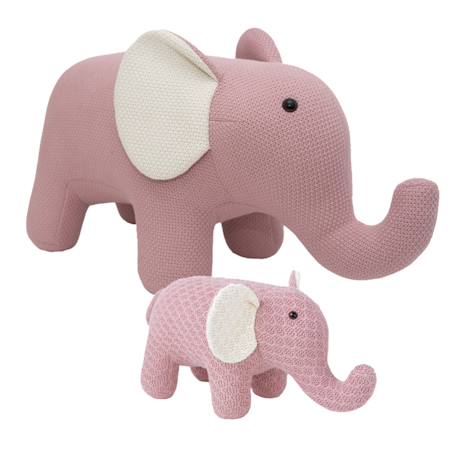 Lot 2 peluches éléphants coton Pink 1 - vertbaudet enfant 
