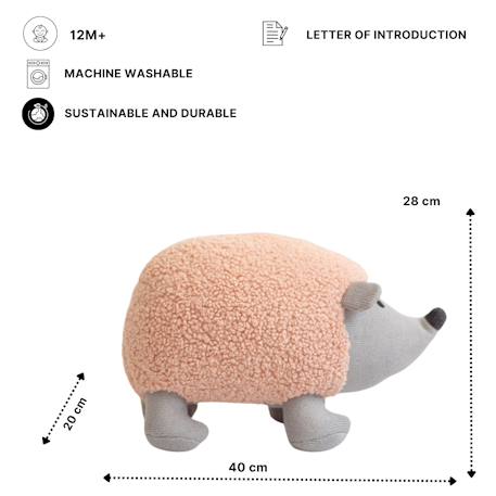 Peluche hérisson mini en coton Pink and grey 5 - vertbaudet enfant 