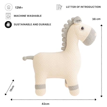 Lot 2 peluches juments coton White and grey 6 - vertbaudet enfant 