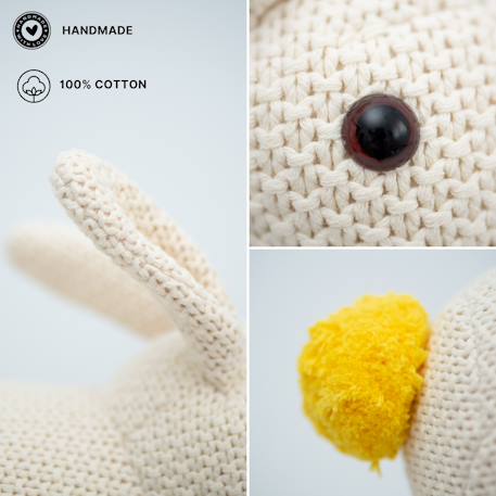 Peluche lapin mini en coton White 3 - vertbaudet enfant 