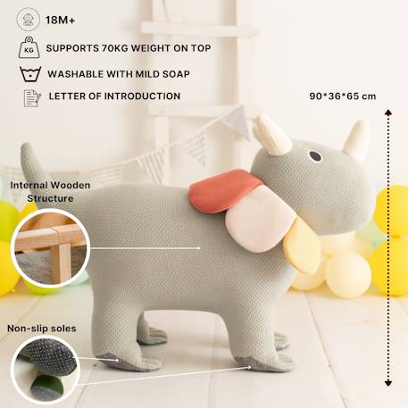 Lot 2 peluches tricératops coton Grey 5 - vertbaudet enfant 