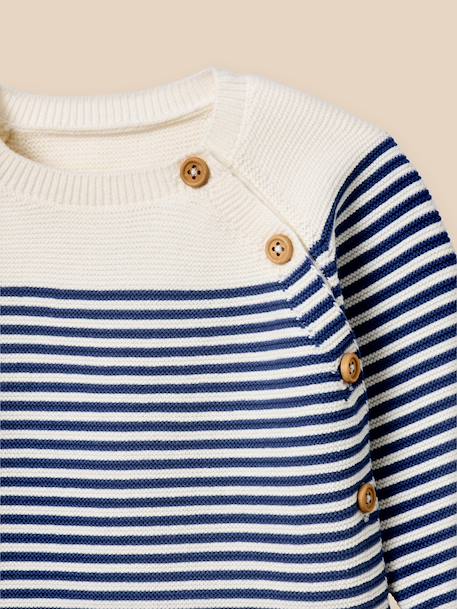 Ensemble en tricot bébé - coton biologique Rayure bleue 2 - vertbaudet enfant 