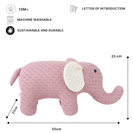 Lot 2 peluches éléphants coton Pink 6 - vertbaudet enfant 
