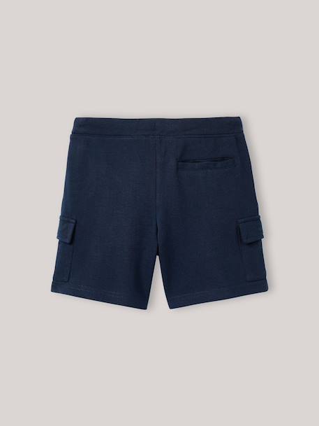 Short en maille piquée garçon - coton biologique Bouteille+Marine 6 - vertbaudet enfant 