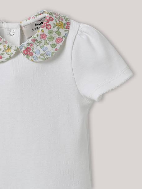 Body col en tissu liberty - coton biologique Blanc doux 3 - vertbaudet enfant 