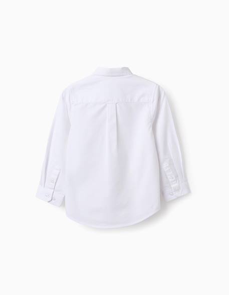 Chemise en coton Blanc+Bleu clair 2 - vertbaudet enfant 