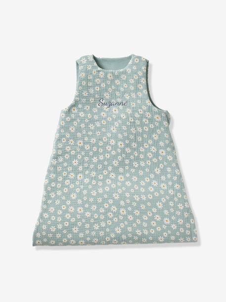 Gigoteuse été personnalisable MARGUERITE en gaze de coton bleu imprimé 3 - vertbaudet enfant 