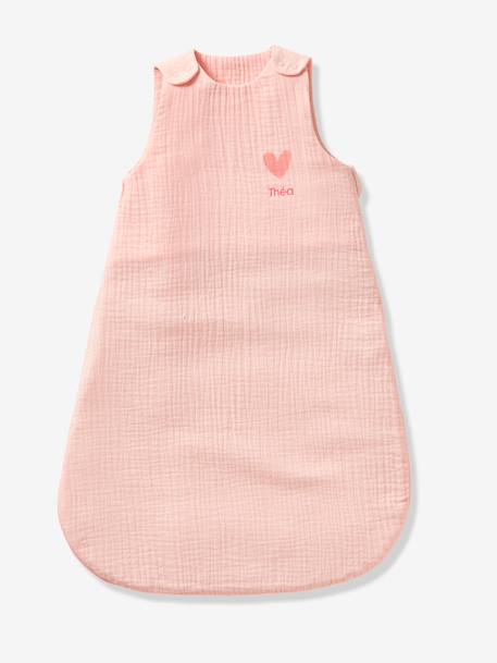 Gigoteuse été sans doublure en gaze de coton Bio*, personnalisable bleu grisé+corail+vert sauge 6 - vertbaudet enfant 
