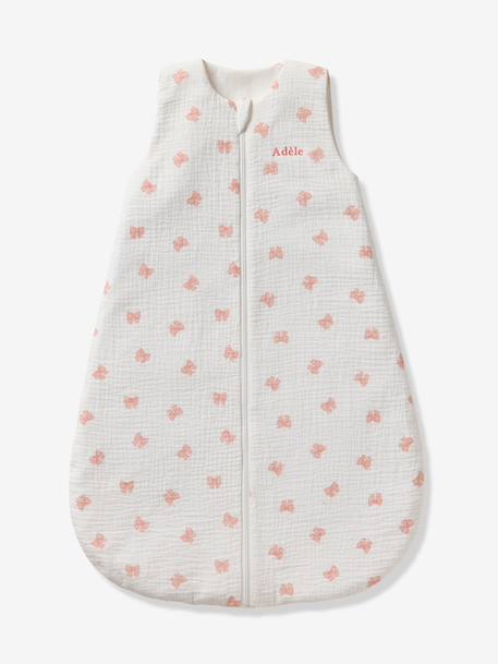 Gigoteuse été ouverture centrale personnalisable gaze de coton NOEUDS blanc imprimé 2 - vertbaudet enfant 