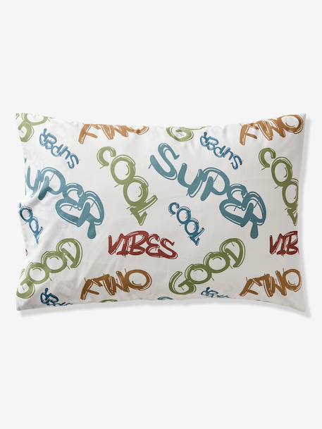 Parure housse de couette et taie d'oreiller BASKET avec coton recyclé écru 8 - vertbaudet enfant 