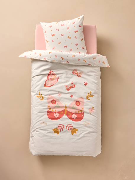 Parure housse de couette et taie d'oreiller ENVOLEE rose imprimé 6 - vertbaudet enfant 