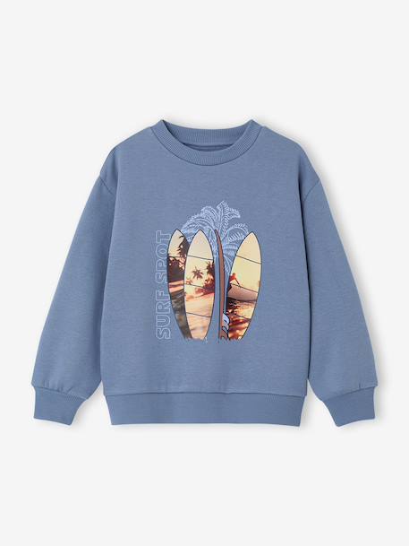 Sweat col rond surf bleu chambray+écru 1 - vertbaudet enfant 