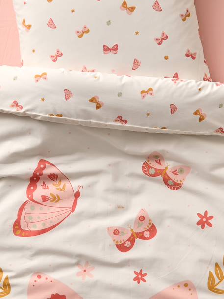 Parure housse de couette et taie d'oreiller ENVOLEE rose imprimé 10 - vertbaudet enfant 