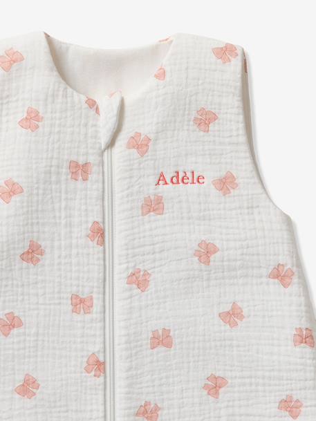 Gigoteuse été ouverture centrale personnalisable gaze de coton NOEUDS blanc imprimé 6 - vertbaudet enfant 