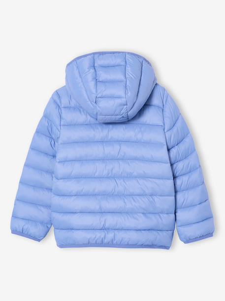 Doudoune garçon légère à capuche bleu jean+bleu moyen+marine+noir+noisette+noix de pécan+olive+rouge+vert émeraude 5 - vertbaudet enfant 