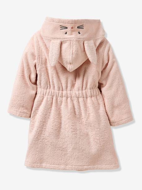 Peignoir enfant LAPIN coton recyclé personnalisable rose poudré 4 - vertbaudet enfant 