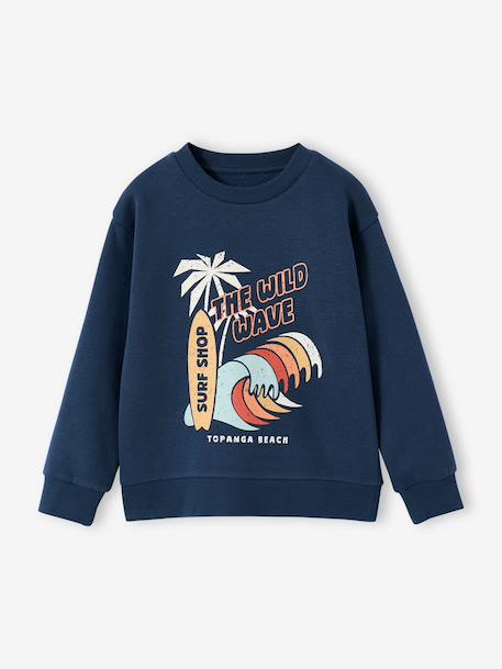 Sweat col rond surf bleu nuit+olive 2 - vertbaudet enfant 