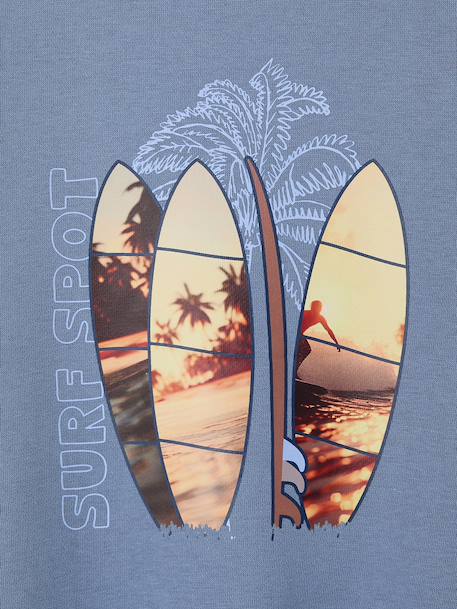 Sweat col rond surf bleu chambray+écru 3 - vertbaudet enfant 