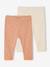 Lot de 2 leggings bébé Basics rose+vert sauge 1 - vertbaudet enfant 
