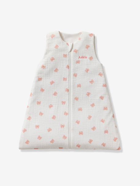 Gigoteuse été ouverture centrale personnalisable gaze de coton NOEUDS blanc imprimé 3 - vertbaudet enfant 